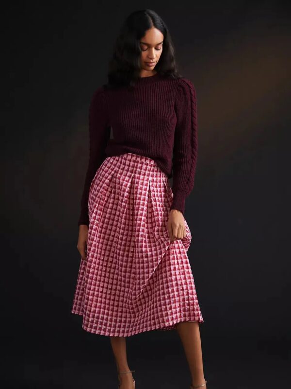 Hannah Plaid Midi Skirt